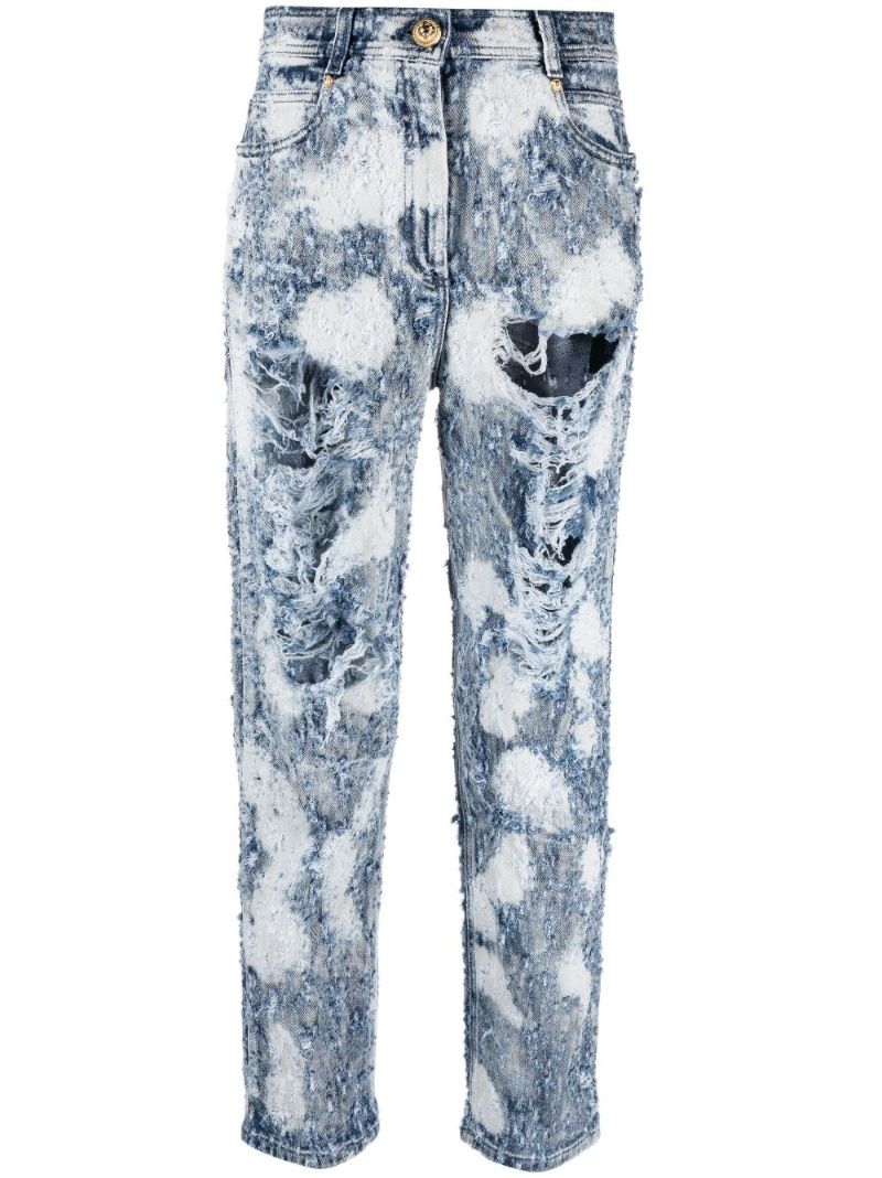 Blue Distressed Boyfriend Jeans