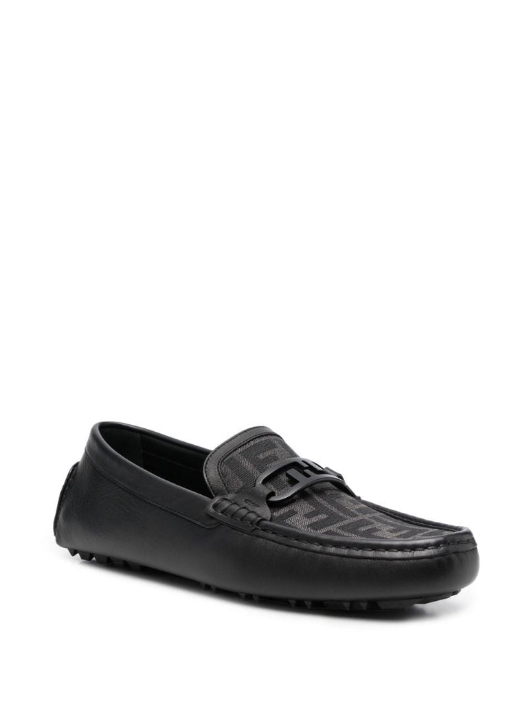 Black O'lock Leather Loafers