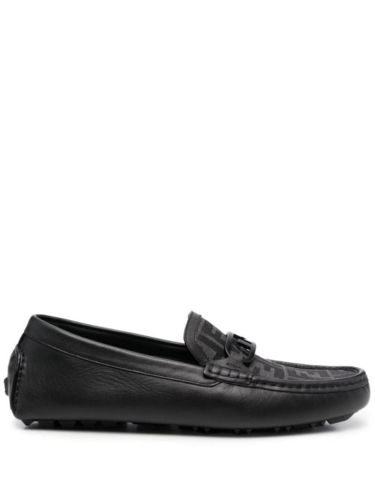 Black O'lock Leather Loafers