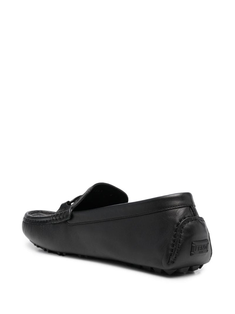 Black O'lock Leather Loafers