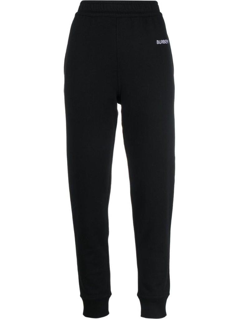 Black Logo Cotton Track Pants