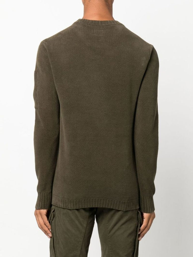 Green Crew Neck Cotton Sweater