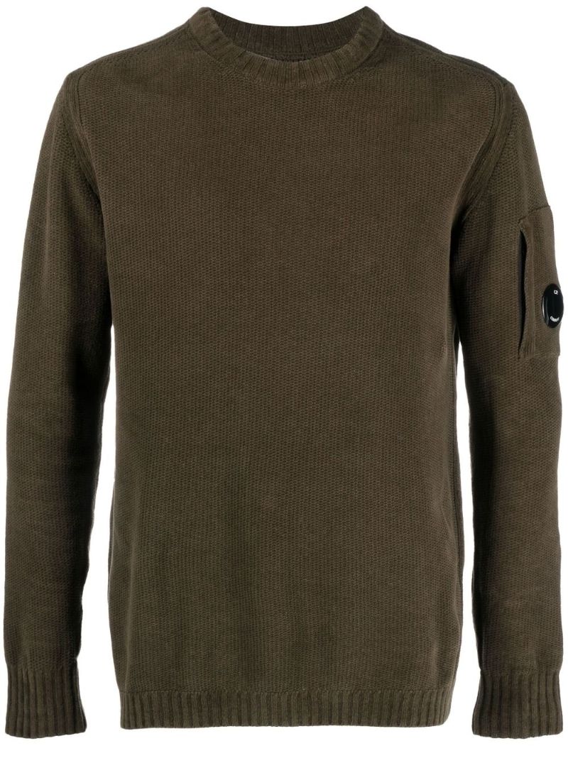 Green Crew Neck Cotton Sweater