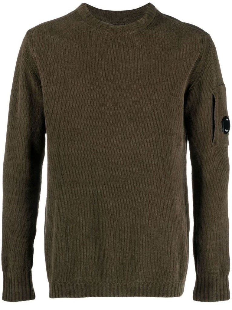 Green Crew Neck Cotton Sweater