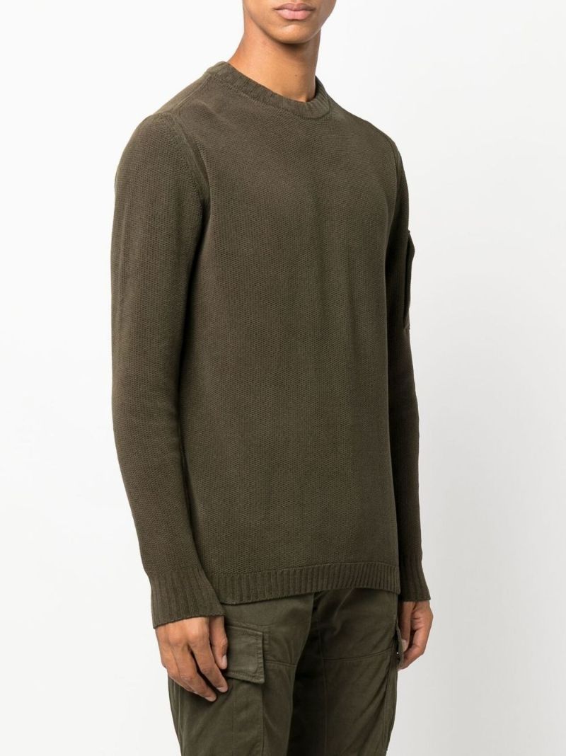 Green Crew Neck Cotton Sweater