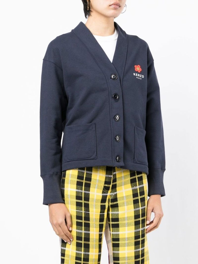 Blue Boke Flower Cotton Cardigan