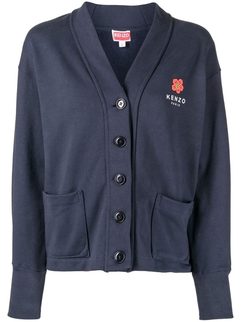 Blue Boke Flower Cotton Cardigan