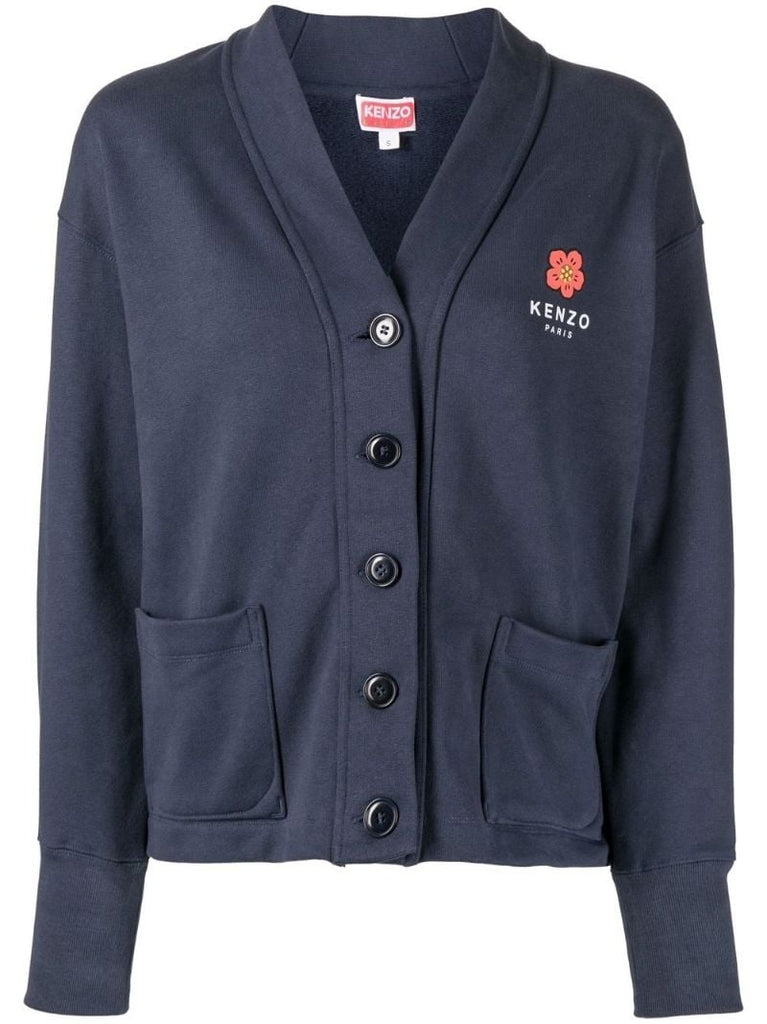 Blue Boke Flower Cotton Cardigan