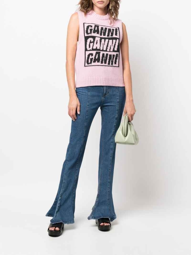 Pink Logo Intarsia Sweater Vest