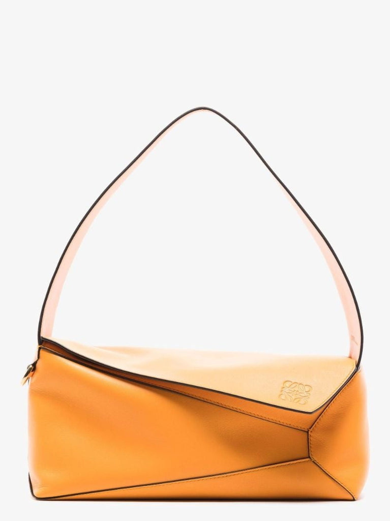 Yellow Puzzle Leather Hobo Bag