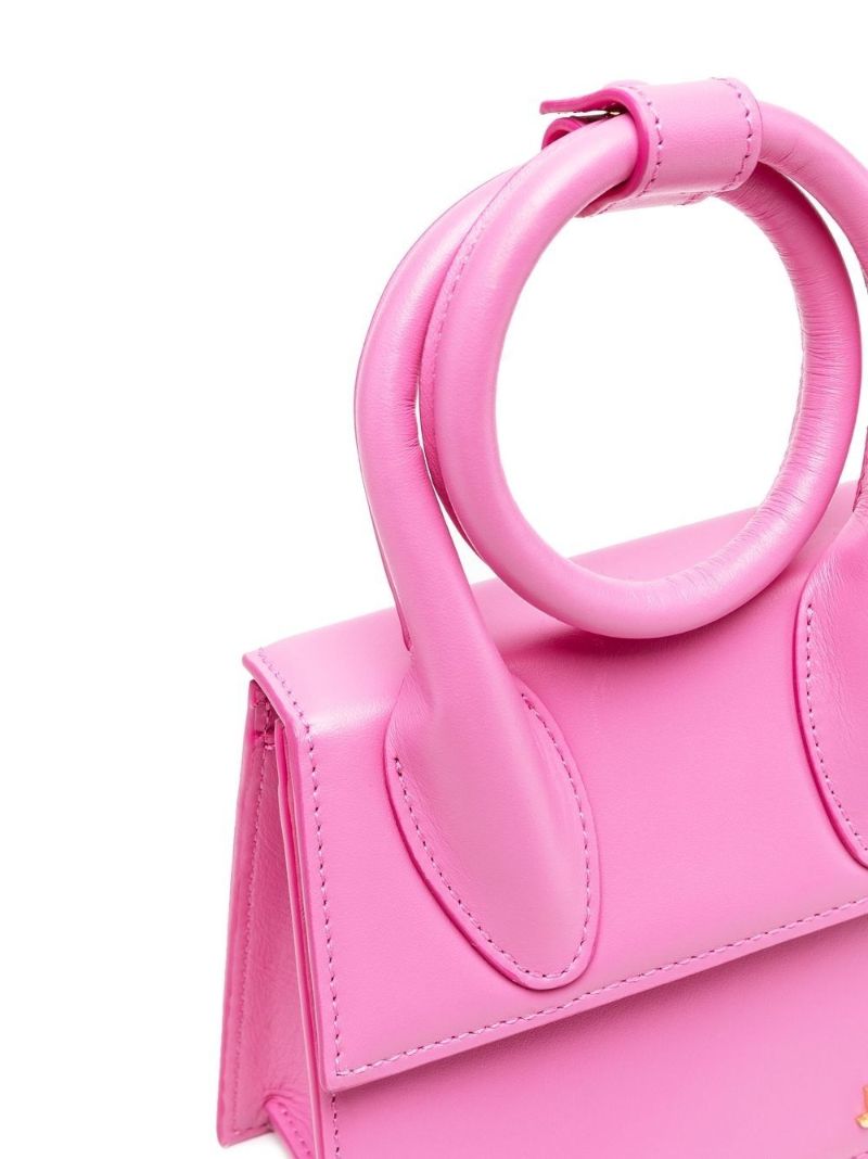 Pink Le Chiquito Noeud Leather Top Handle Bag