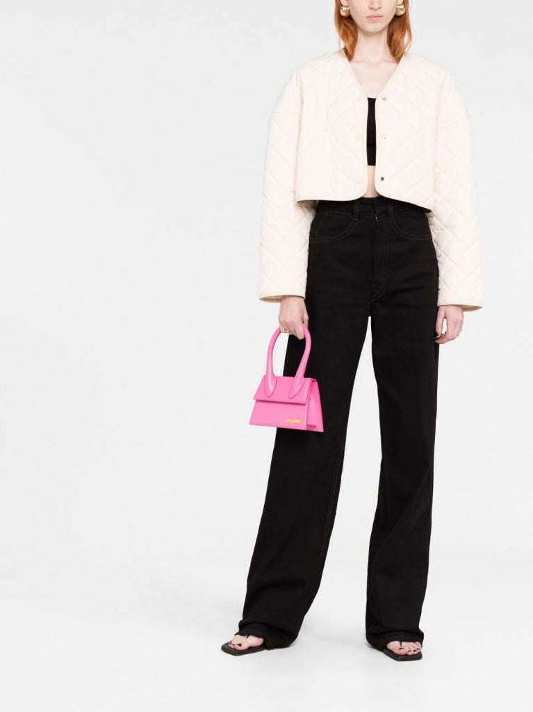 Pink Le Chiquito Moyen Leather Top Handle Bag