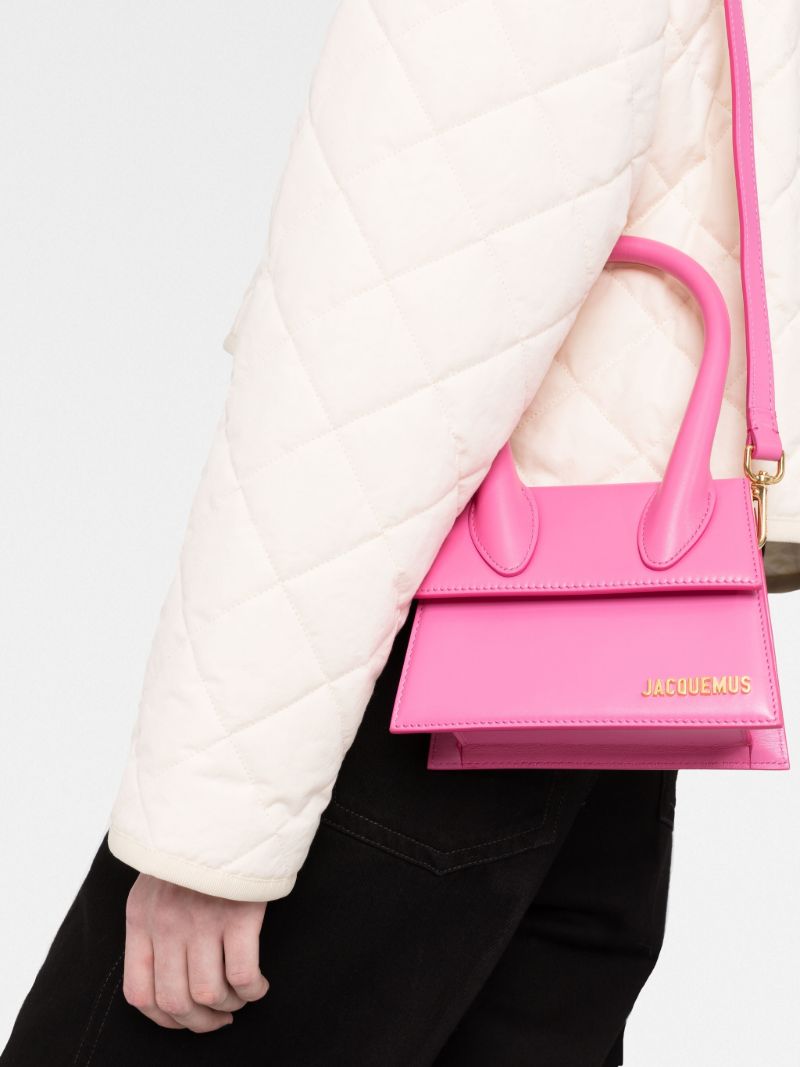 Pink Le Chiquito Moyen Leather Top Handle Bag