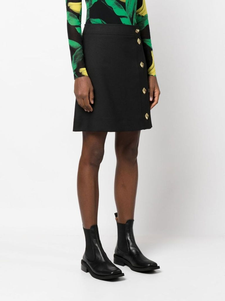 Black Asymmetric Mini Skirt