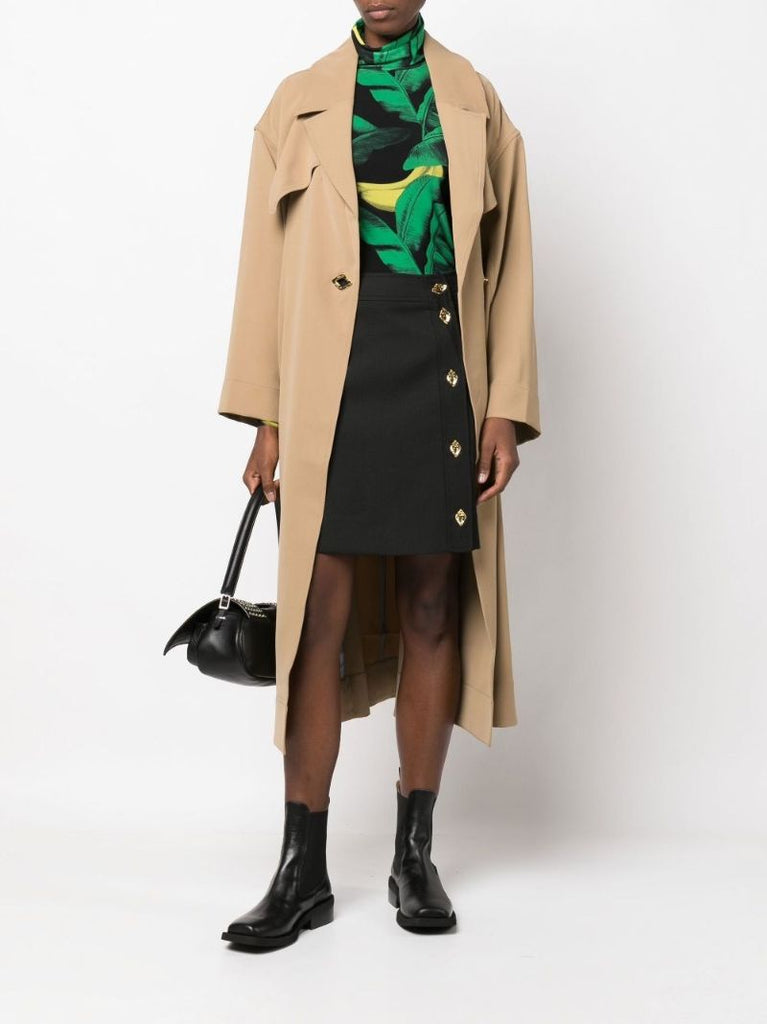 Black Asymmetric Mini Skirt
