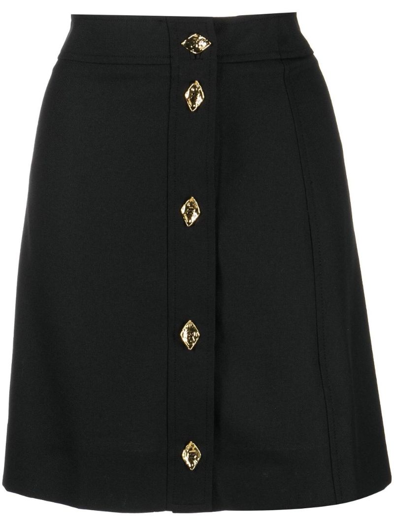Black Asymmetric Mini Skirt