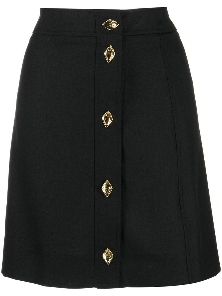 Black Asymmetric Mini Skirt