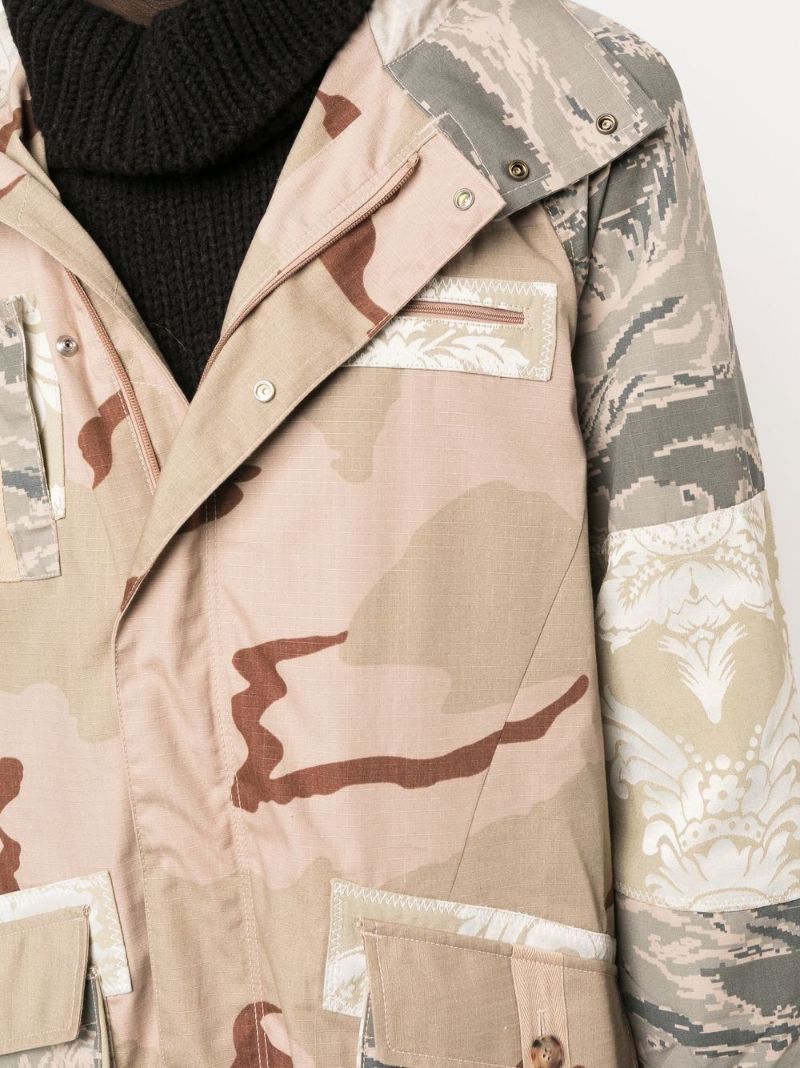 Neutral Desert Damask Camouflage Windbreaker Coat