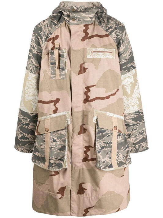 Neutral Desert Damask Camouflage Windbreaker Coat