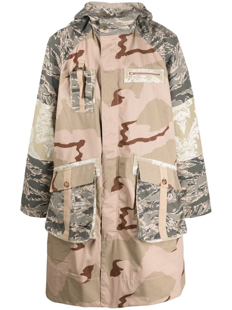 Neutral Desert Damask Camouflage Windbreaker Coat
