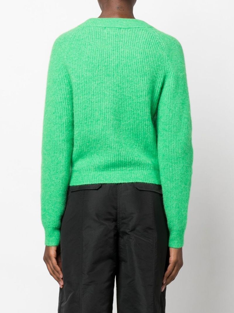 Green Crystal-embellished Wool Cardigan