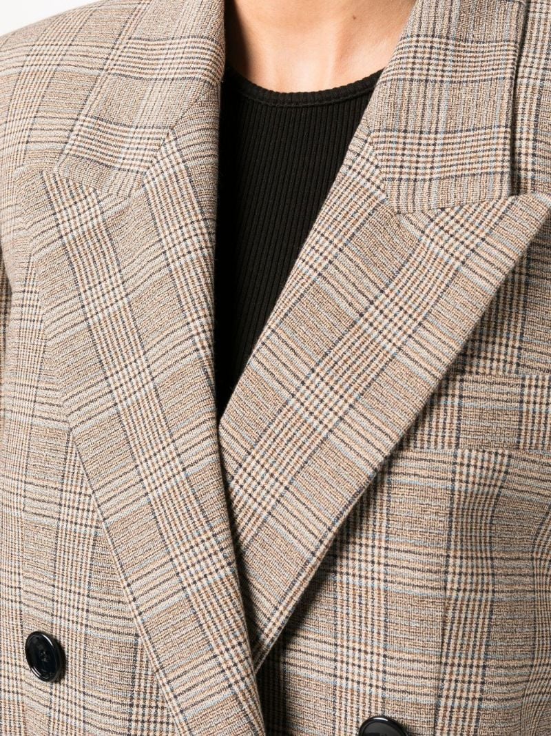 Neutral Nevim Checked Blazer