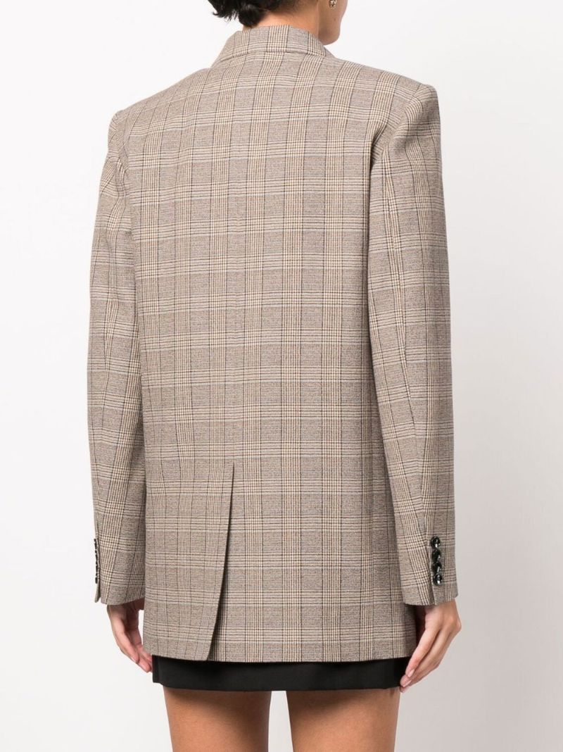 Neutral Nevim Checked Blazer