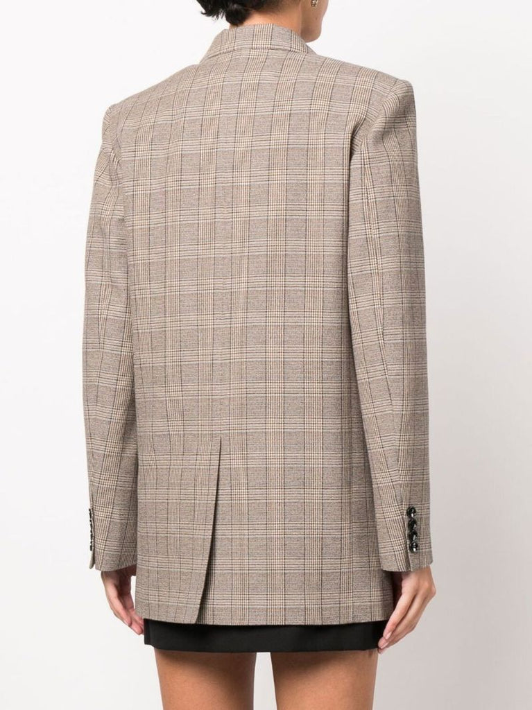 Neutral Nevim Checked Blazer