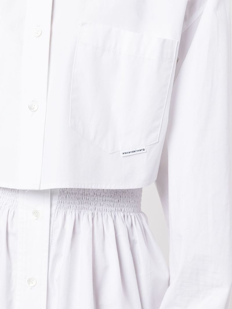 White Two-piece Cotton Shirt Dress