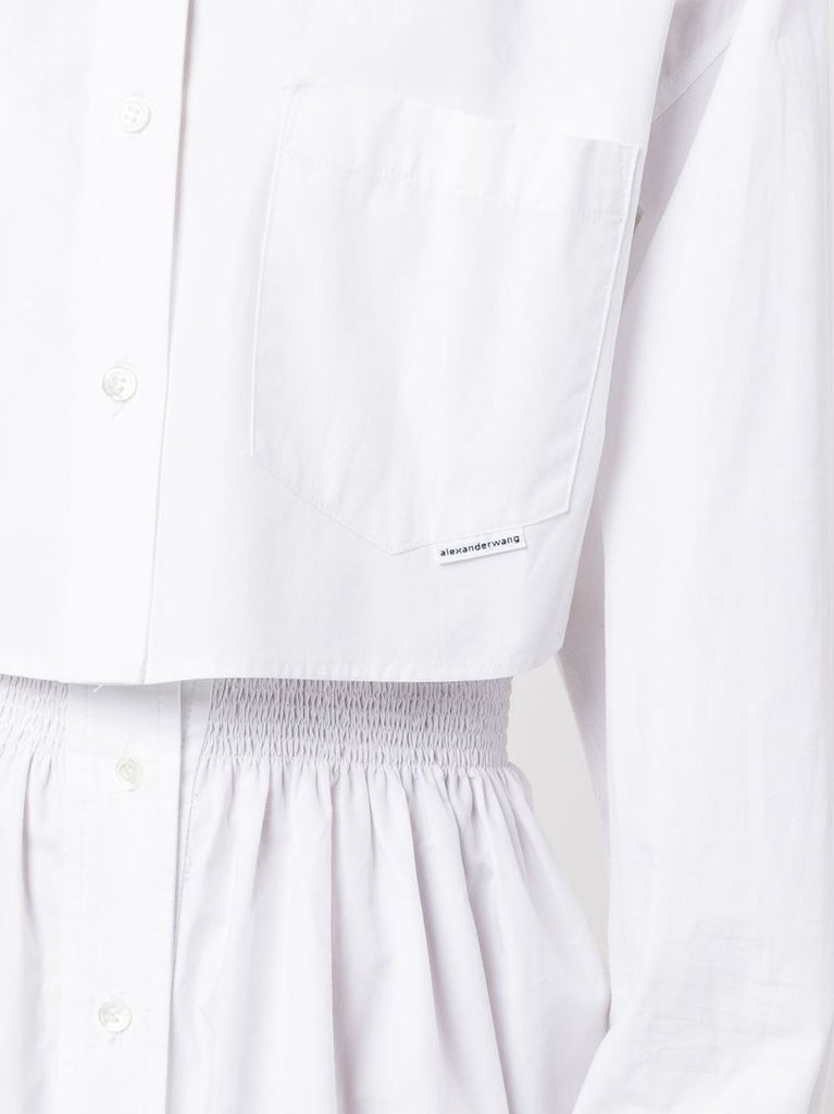 White Two-piece Cotton Shirt Dress