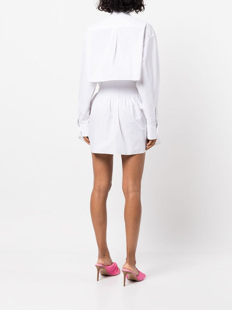 White Two-piece Cotton Shirt Dress