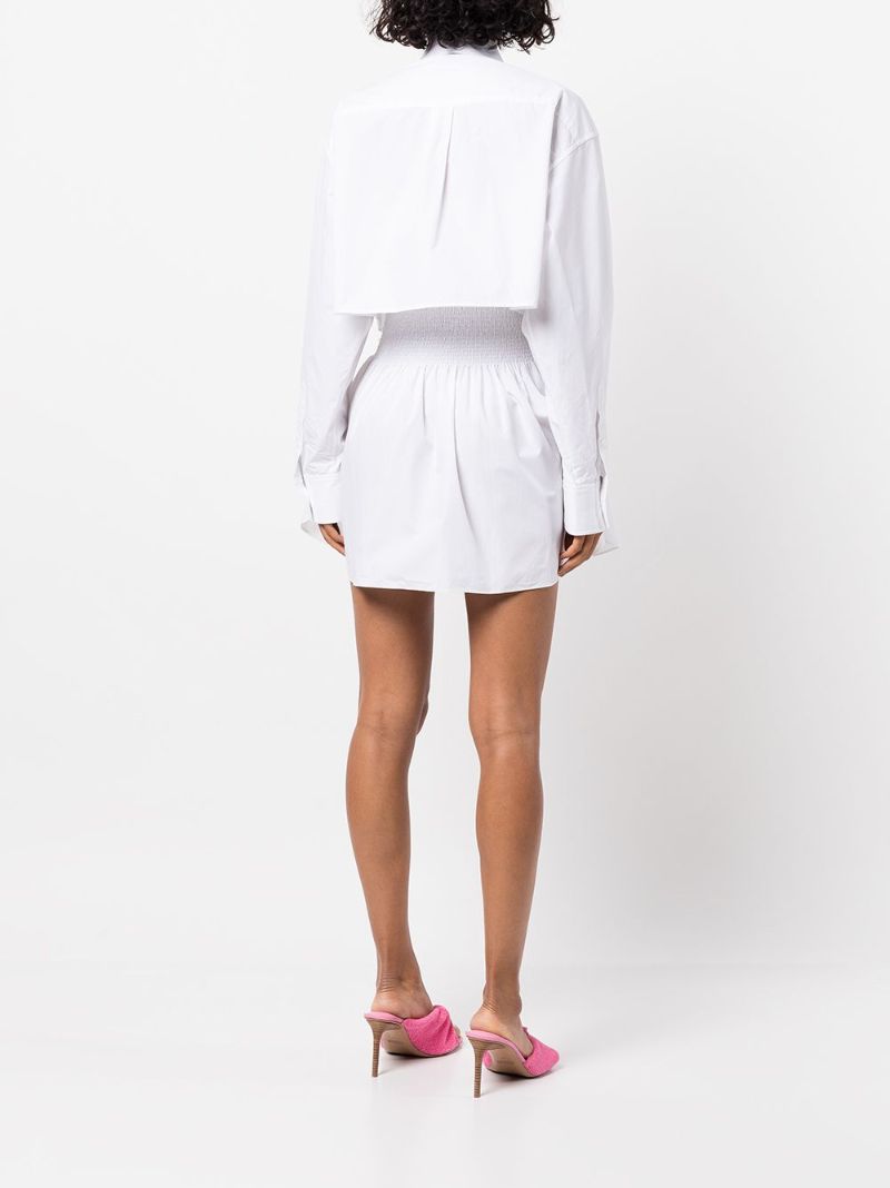 White Two-piece Cotton Shirt Dress
