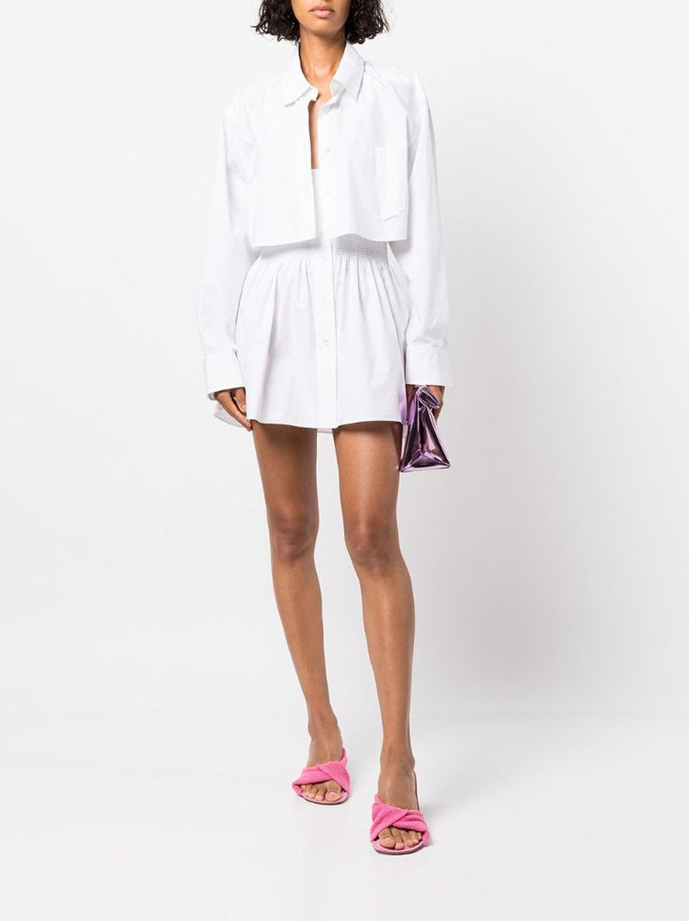 White Two-piece Cotton Shirt Dress