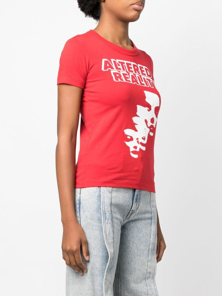 Red Altered Reality Cotton T-shirt