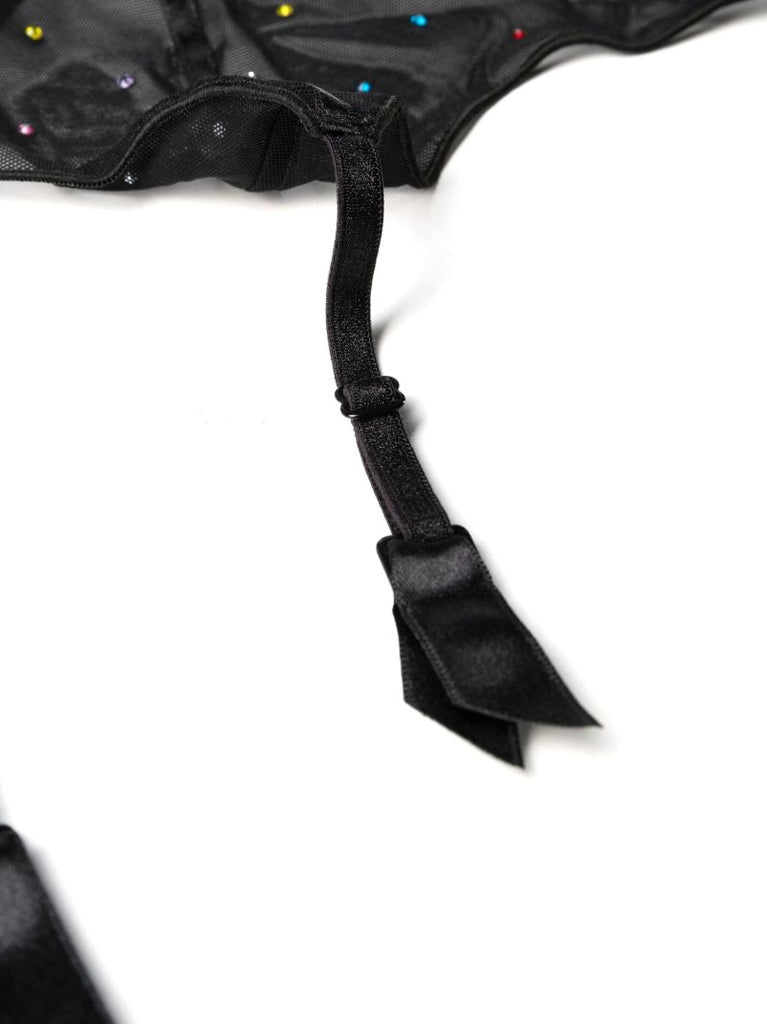 Black Gem Mesh Suspenders