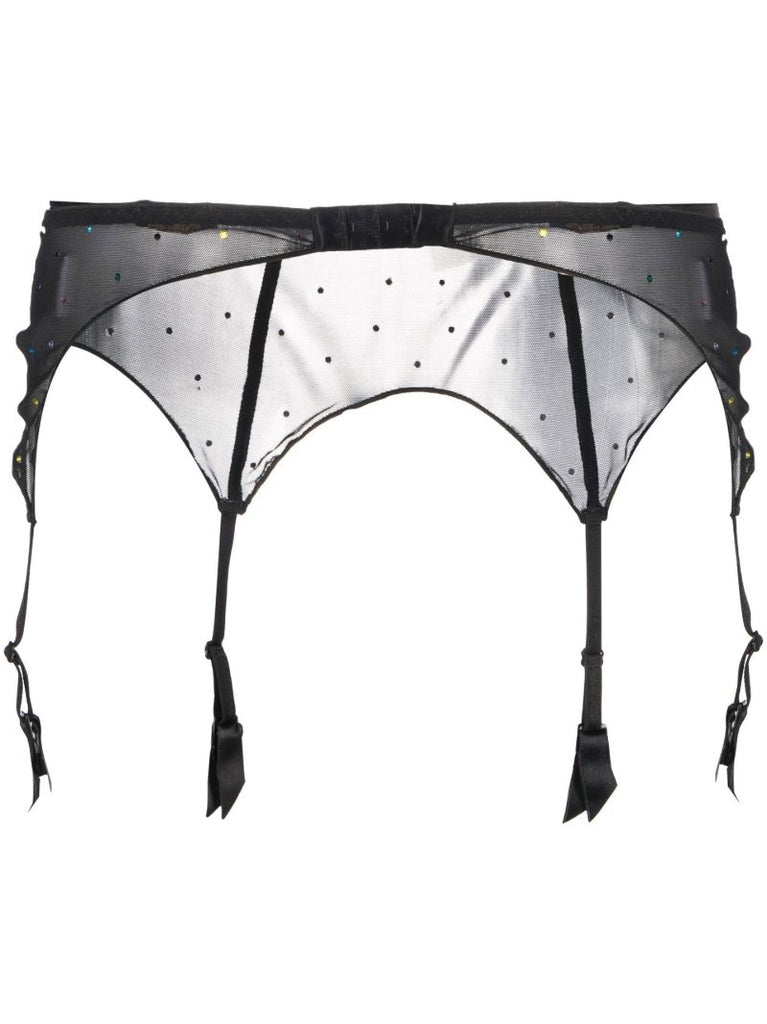 Black Gem Mesh Suspenders