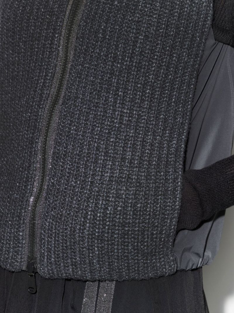 Black Feather Yarn Reversible Gilet