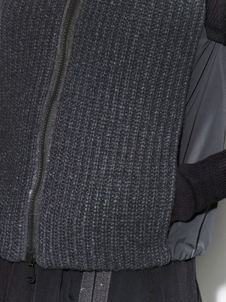Black Feather Yarn Reversible Gilet