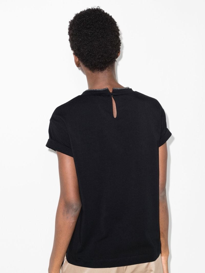 Black Monili Beaded Cotton T-shirt