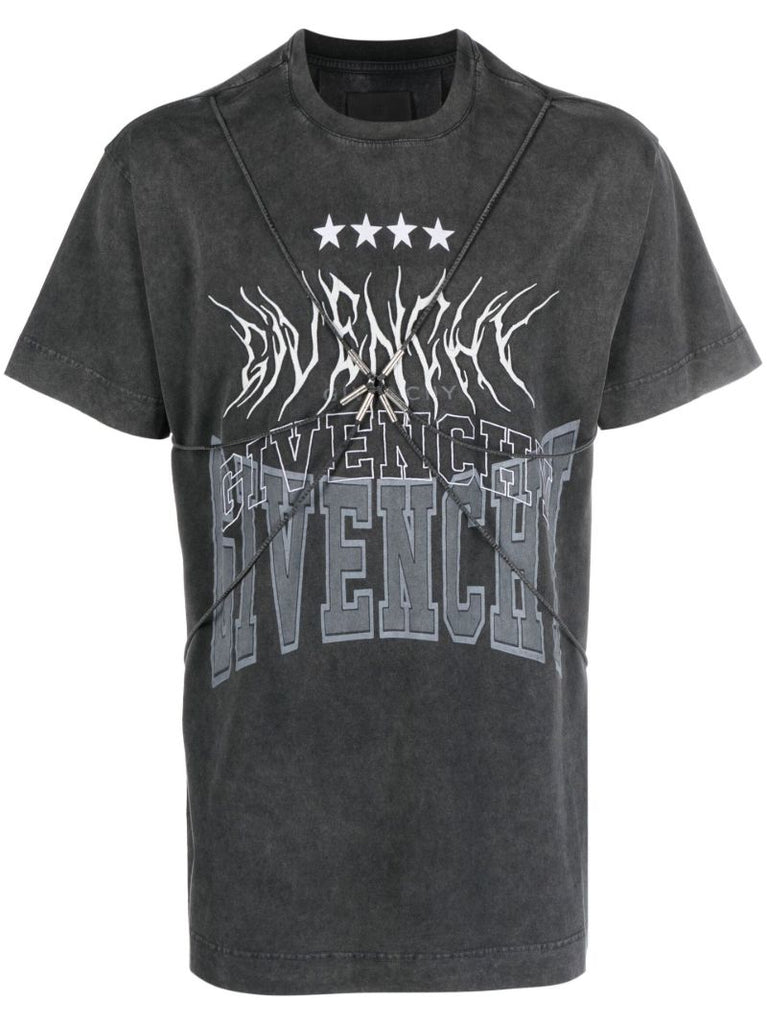 Grey Logo Harness Cotton T-shirt