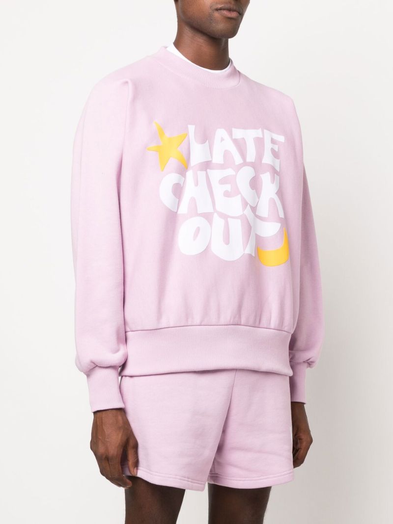 Purple Logo Print Cotton Sweatshirt