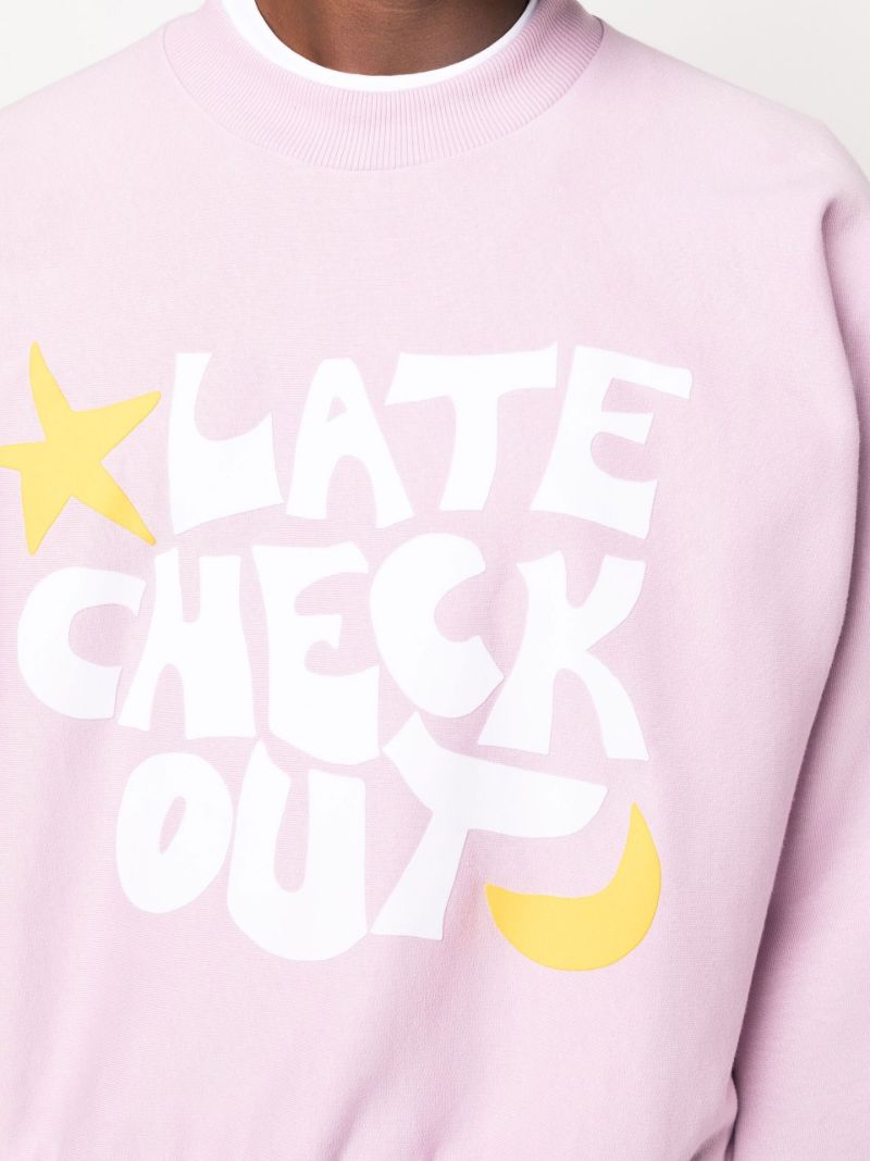 Purple Logo Print Cotton Sweatshirt