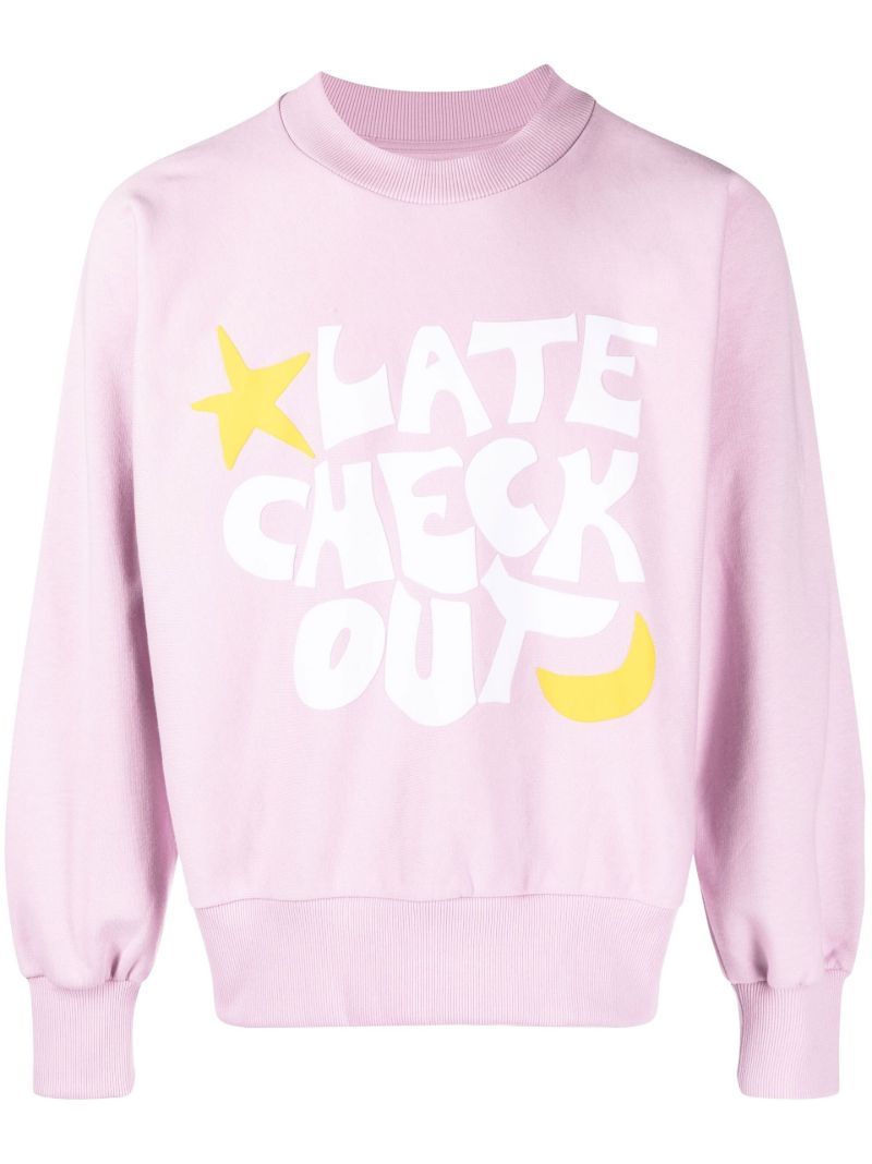 Purple Logo Print Cotton Sweatshirt