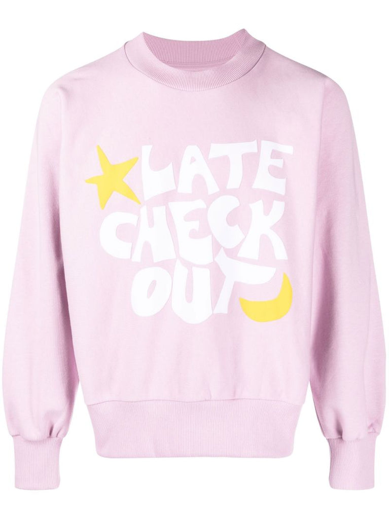Purple Logo Print Cotton Sweatshirt