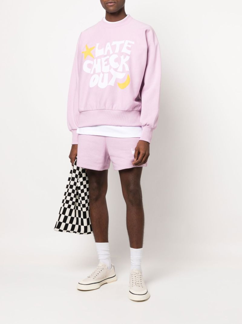 Purple Logo Print Cotton Sweatshirt