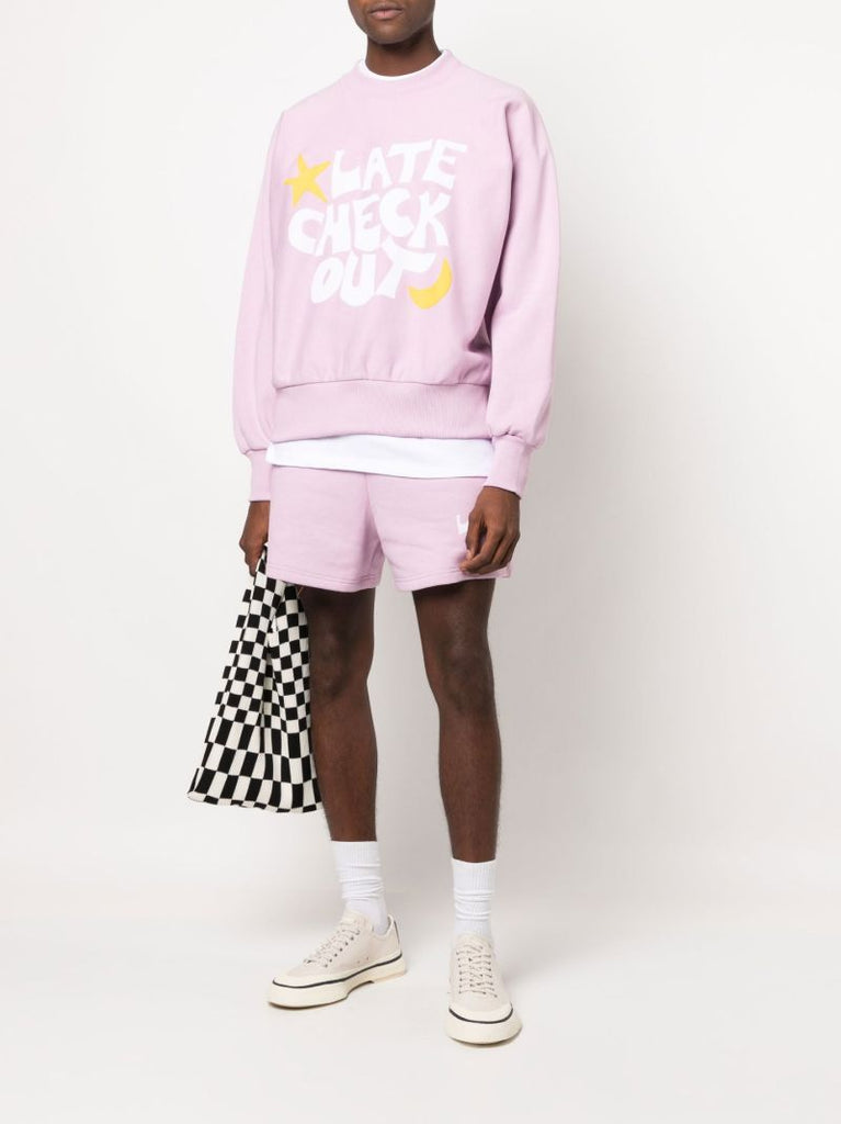 Purple Logo Print Cotton Sweatshirt