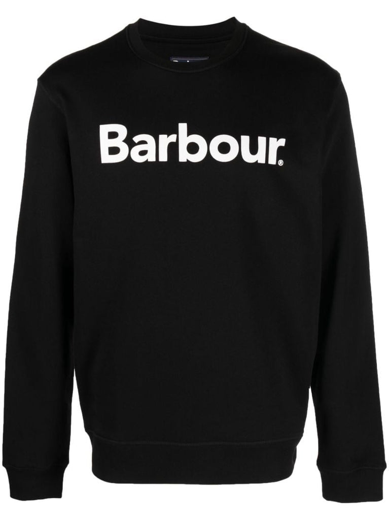 Black Logo Print Cotton Sweatshirt