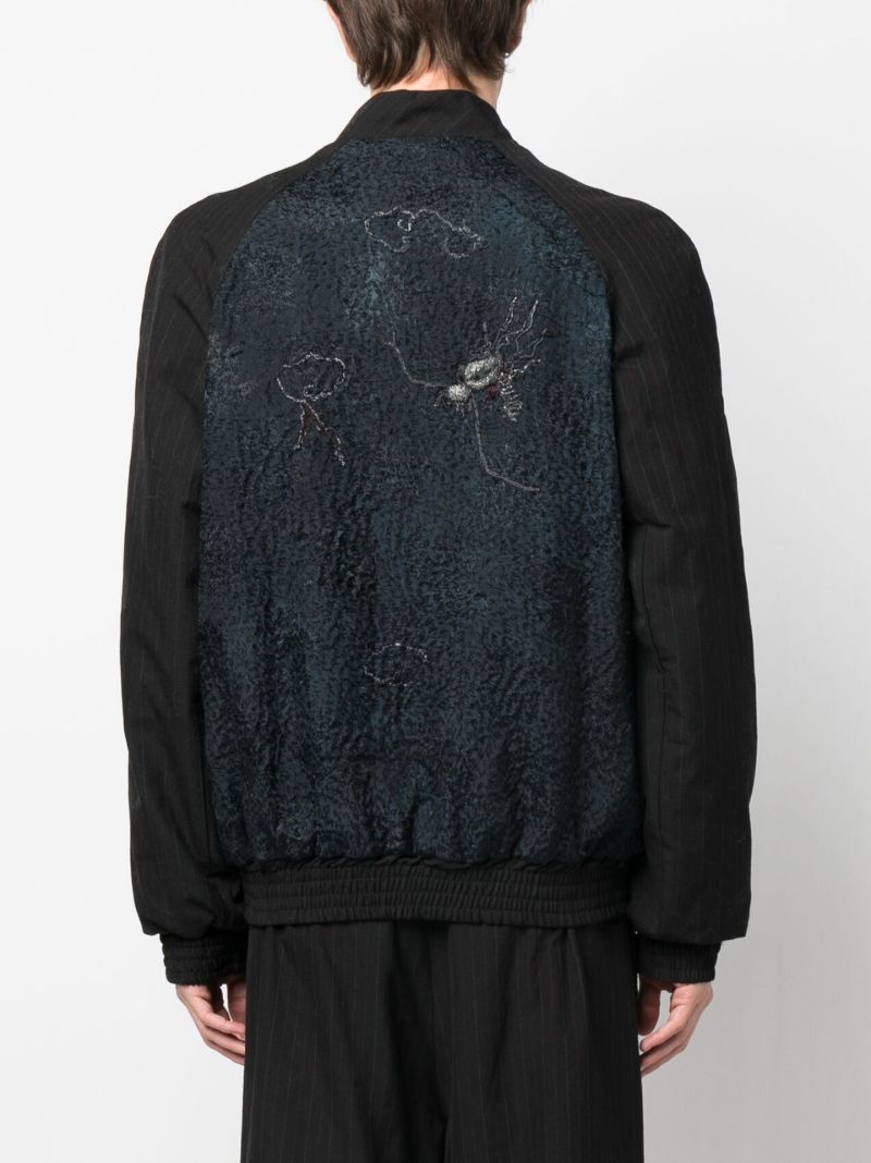 Black Otto Embroidered Bomber Jacket