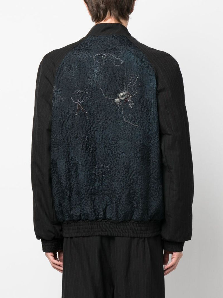 Black Otto Embroidered Bomber Jacket