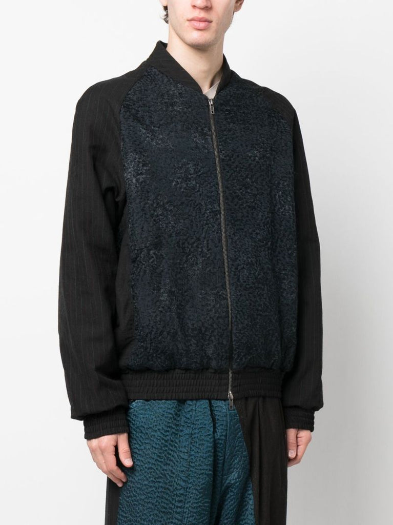 Black Otto Embroidered Bomber Jacket